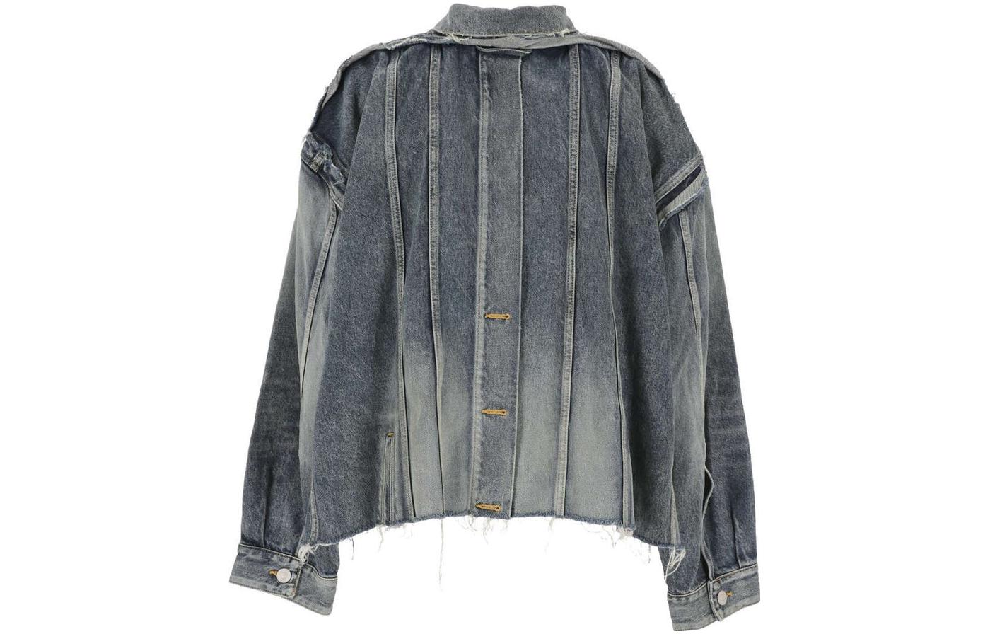 Lookbook (W) 발렌시아가 블루 크롭 긴소매 버튼업 자켓. 704527TNW014012