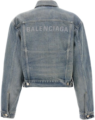 (W) Balenciaga Jaket Denim Biru Single-Breasted Cropped Lengan Panjang. 790869TQW556379 Lookbook (W) Balenciaga Jaket Denim Biru Single-Breasted Cropped Lengan Panjang. 790869TQW556379