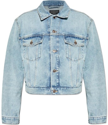 (Women) Balenciaga Blue Denim Jacket Washed Single-Breasted Long Sleeve Regular Fit 773613TRW556185 Buy (Women) Balenciaga Blue Denim Jacket Washed Single-Breasted Long Sleeve Regular Fit 773613TRW556185