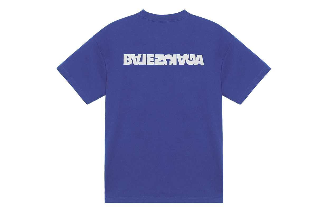 (Women) Balenciaga  Blue Oversized Logo Embroidered T-Shirt SS23. 612965TLVB34388 圖 3