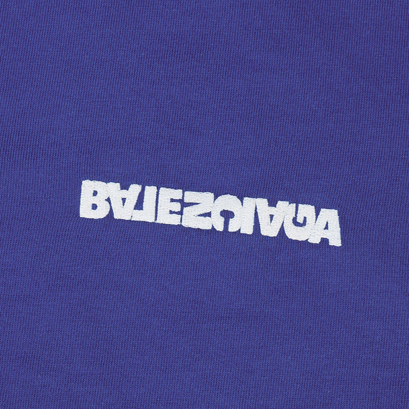 (Women) Balenciaga  Blue Oversized Logo Embroidered T-Shirt SS23. 612965TLVB34388 圖 5
