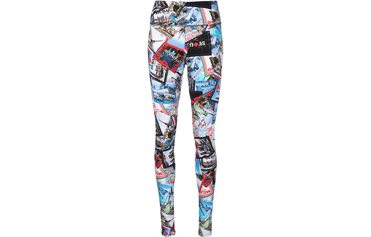 (Women) Balenciaga  Blue Postcard Print Leggings 690192TMV778470