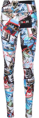 (Women) Balenciaga Blue Postcard Print Leggings 690192TMV778470 Buy (Women) Balenciaga Blue Postcard Print Leggings 690192TMV778470