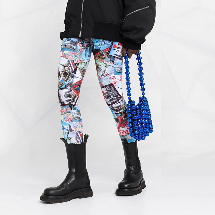 Details for (Women) Balenciaga  Blue Postcard Print Leggings 690192TMV778470