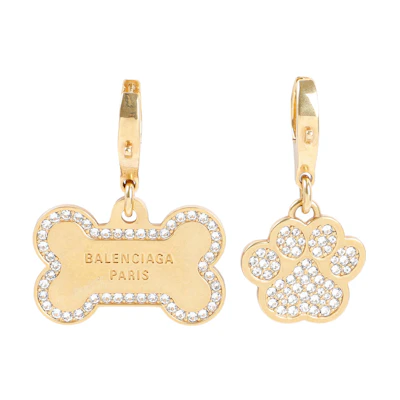 (Women) Balenciaga Bone Cat Claw Pendant Earrings. 695015TZ05G1376