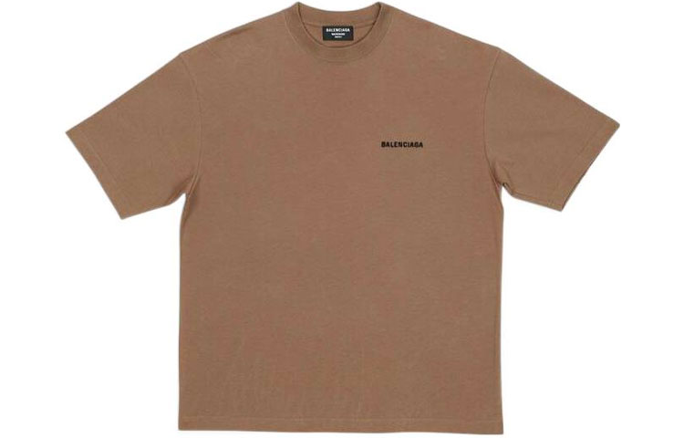 Order (W) 발렌시아가 브라운 로고 크루넥 반팔 티셔츠 SS22. 612965TMVF47761