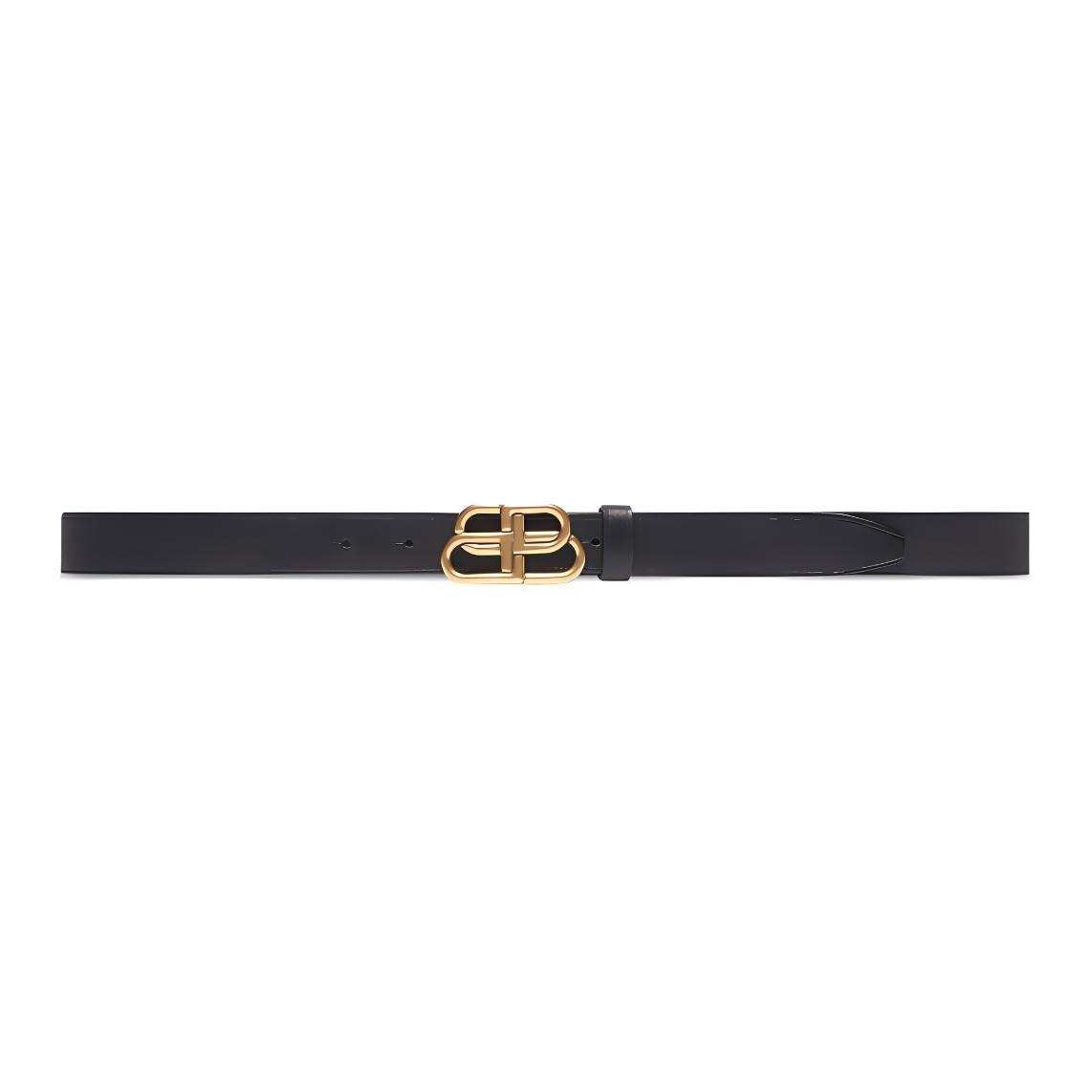 (Women) Balenciaga  Classic Leather Belt Black 2.7cm Wide. 5816901CH041000