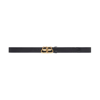 (Women) Balenciaga Classic Leather Belt Black 2.7cm Wide. 5816901CH041000