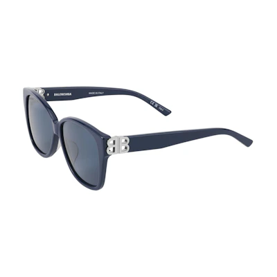 (Women) Balenciaga Deep Blue Square Sunglasses with Side Cutout Details BB0135SA004