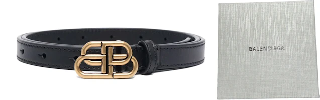 Purchase (W) Cinturón Balenciaga Double B Negro 1.5cm de Ancho 6735131CH041000