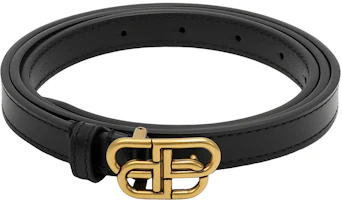 Sizing (W) Cinturón Balenciaga Double B Negro 1.5cm de Ancho 6735131CH041000