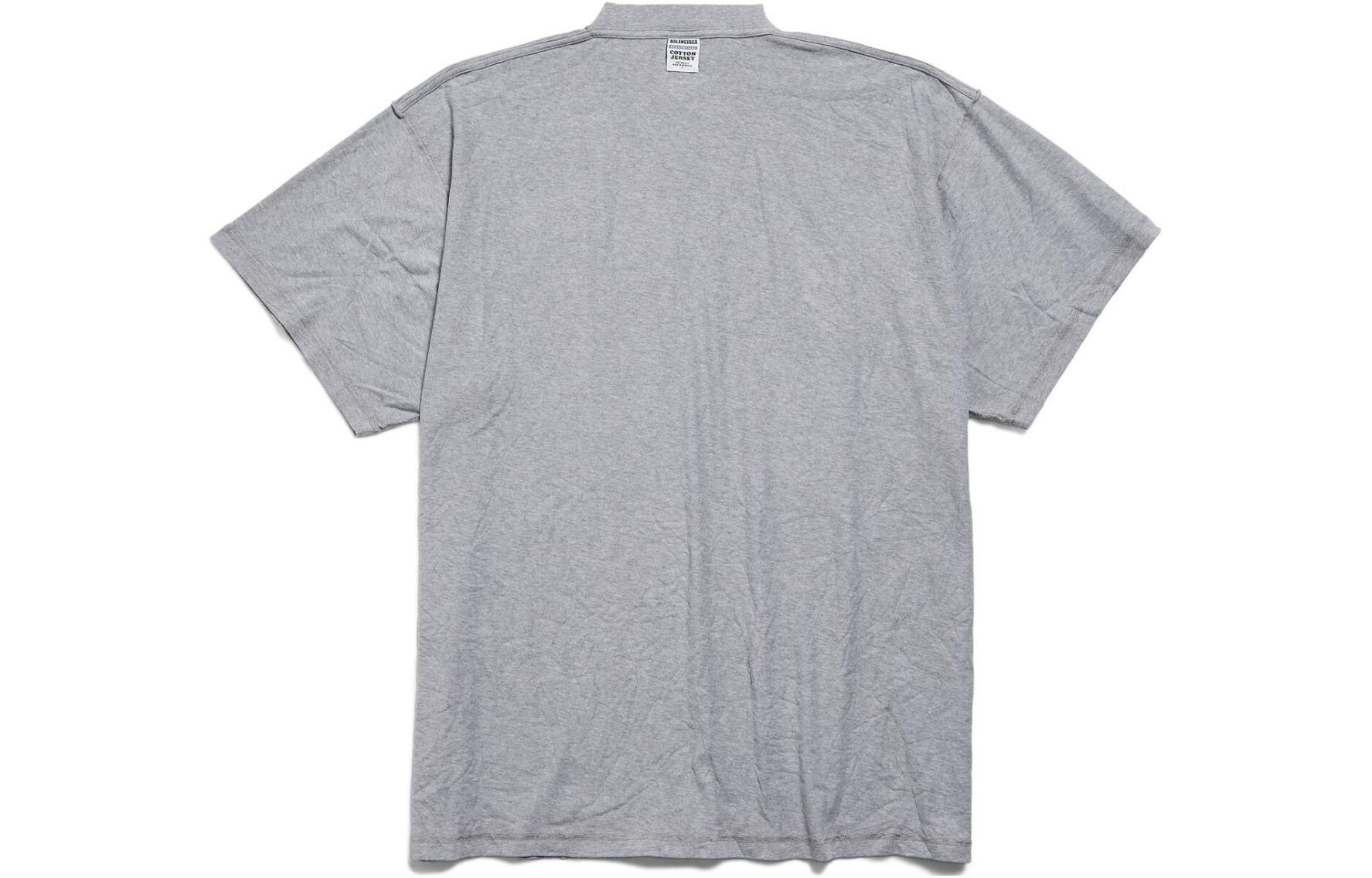 (Women) Balenciaga  Embroidered Logo Oversized T-Shirt Grey SS24 Crewneck Short Sleeve 787358TRVE81300 圖 3