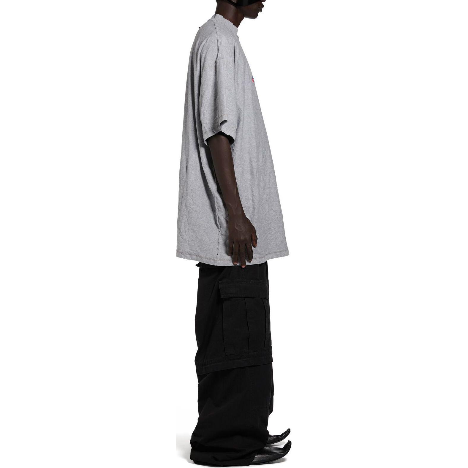 (Women) Balenciaga  Embroidered Logo Oversized T-Shirt Grey SS24 Crewneck Short Sleeve 787358TRVE81300 圖 9