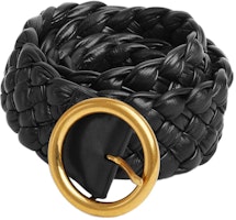 (Women) Balenciaga Fashion Woven Leather Belt Black 4cm Width. 715635V2F418425 (Women) Balenciaga Fashion Woven Leather Belt Black 4cm Width. 715635V2F418425