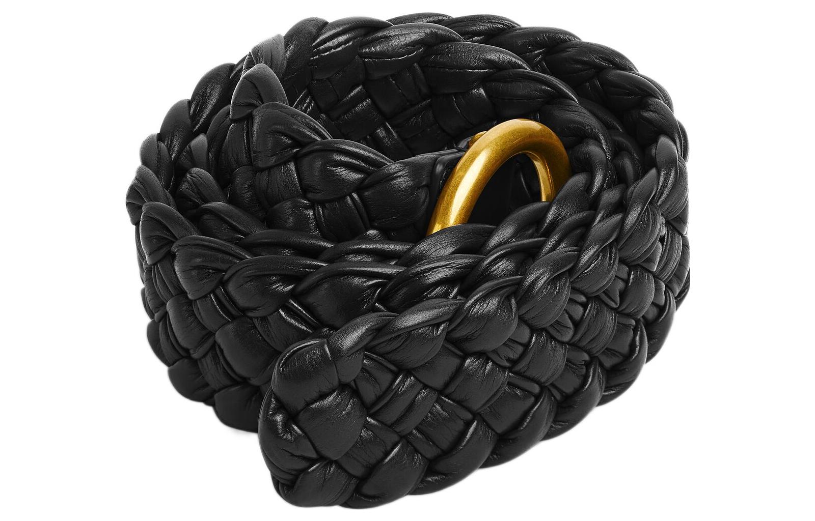 Lookbook (Women) Balenciaga  Fashion Woven Leather Belt Black 4cm Width. 715635V2F418425