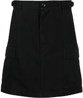 Order (W) Balenciaga 2022秋冬黑色A字工裝迷你裙,配按鈕拉鍊設計。 704358TKP271000