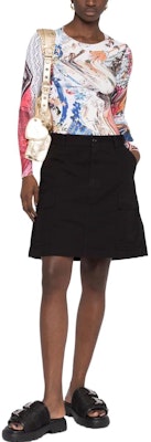 (W) 발렌시아가 FW22 블랙 A라인 유틸리티 미니 스커트 버튼 지퍼 디테일. 704358TKP271000 Lookbook (W) 발렌시아가 FW22 블랙 A라인 유틸리티 미니 스커트 버튼 지퍼 디테일. 704358TKP271000