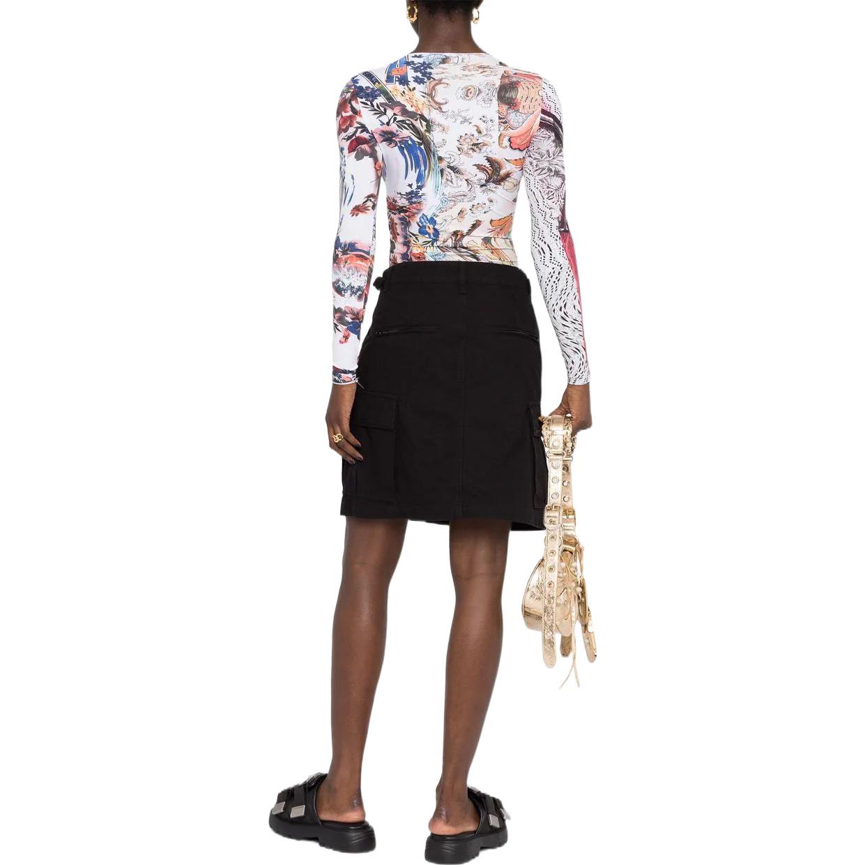 Shop (W) 발렌시아가 FW22 블랙 A라인 유틸리티 미니 스커트 버튼 지퍼 디테일. 704358TKP271000