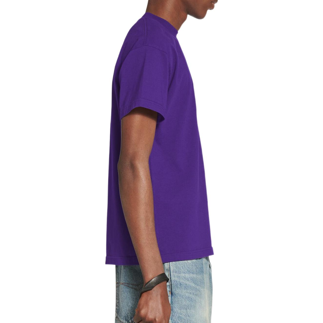 (Women) Balenciaga  FW22 Logo Letter Crewneck T-Shirt Purple. 612965TNVG95162 圖 5