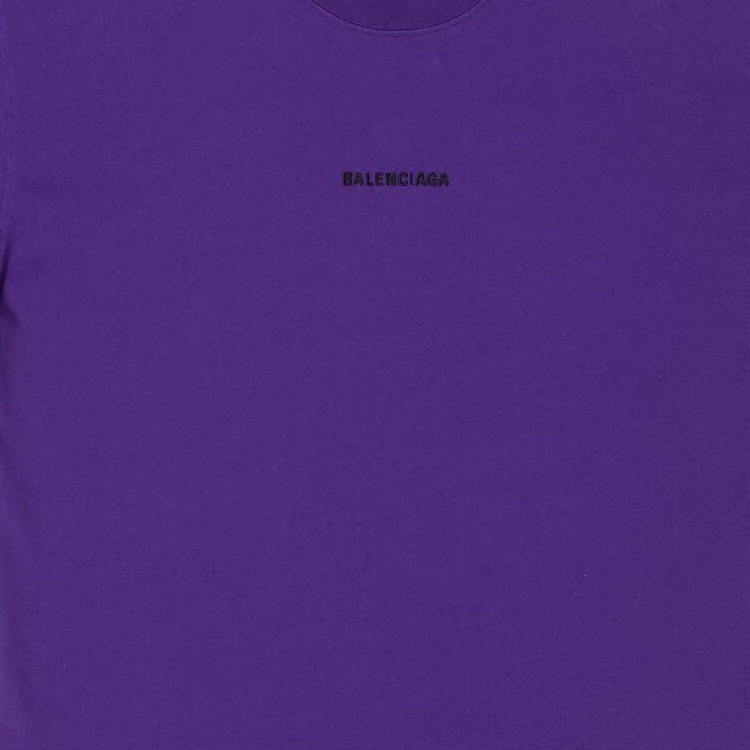 (Women) Balenciaga  FW22 Logo Letter Crewneck T-Shirt Purple. 612965TNVG95162 圖 7
