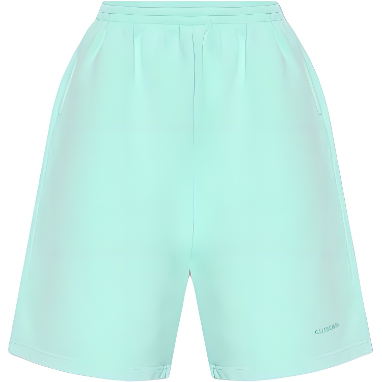 (Women) Balenciaga  FW22 Mint Green Logo Print Elastic Waist Casual Shorts. 674591TLVB80306