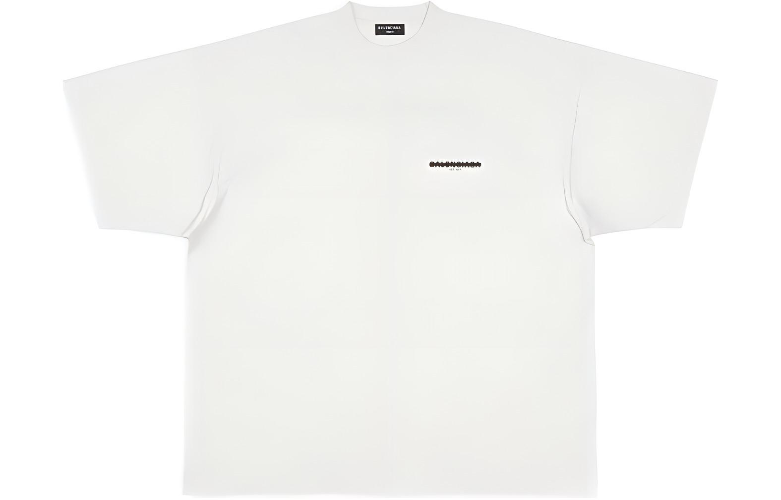 (Women) Balenciaga  FW22 Oversized White Logo Print Relaxed Fit T-Shirt. 694576TMVJ60980 圖 2