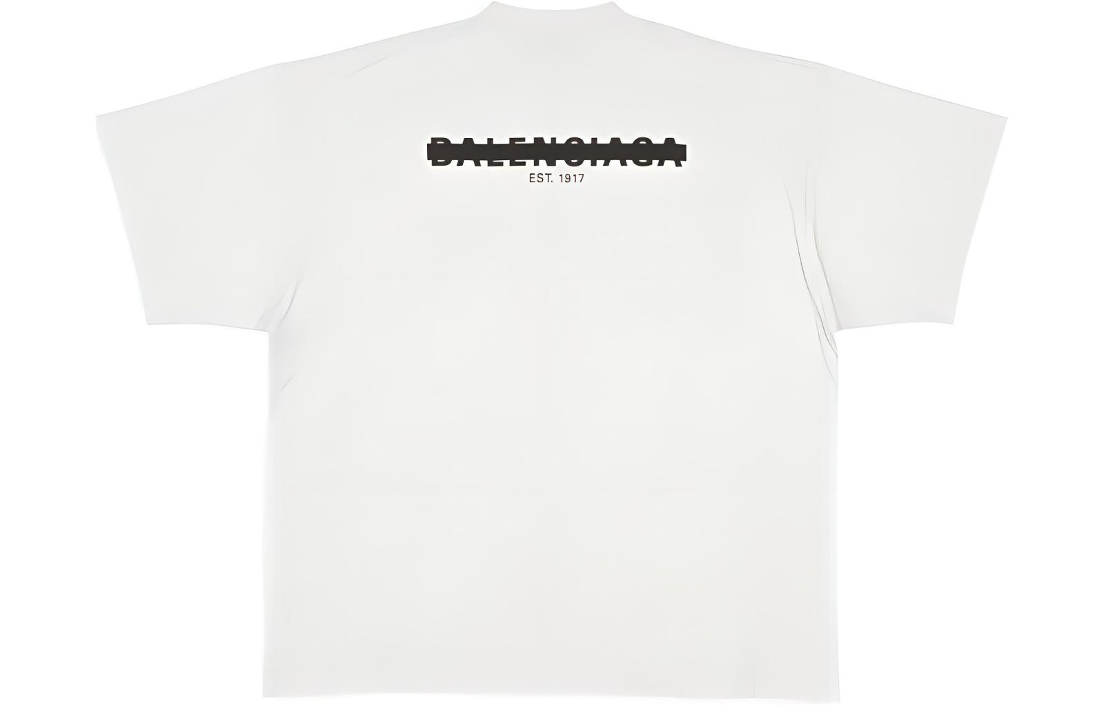 (Women) Balenciaga  FW22 Oversized White Logo Print Relaxed Fit T-Shirt. 694576TMVJ60980 圖 3