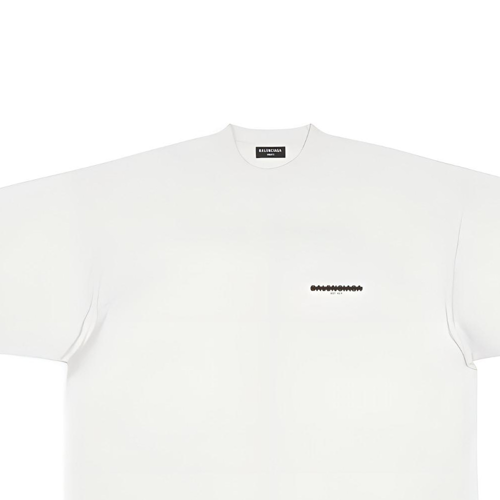 (Women) Balenciaga  FW22 Oversized White Logo Print Relaxed Fit T-Shirt. 694576TMVJ60980 圖 7