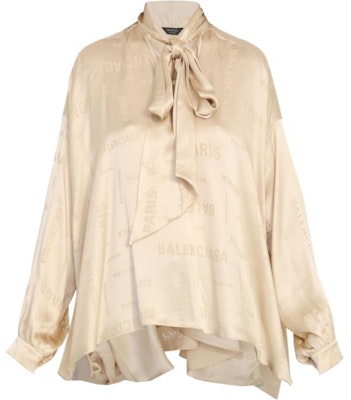 (W) Balenciaga Cetakan Huruf Emas Leher Tinggi Lengan Panjang Top Dengan Reben 773318TPN031975 Buy (W) Balenciaga Cetakan Huruf Emas Leher Tinggi Lengan Panjang Top Dengan Reben 773318TPN031975