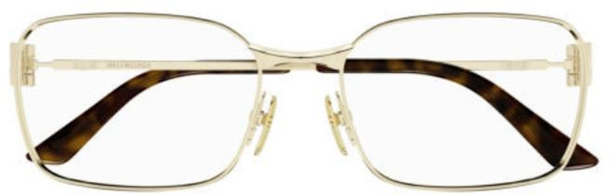 (W) Kacamata Optik Balenciaga Gold Metal Square dengan Logo. BB0340O Lookbook (W) Kacamata Optik Balenciaga Gold Metal Square dengan Logo. BB0340O