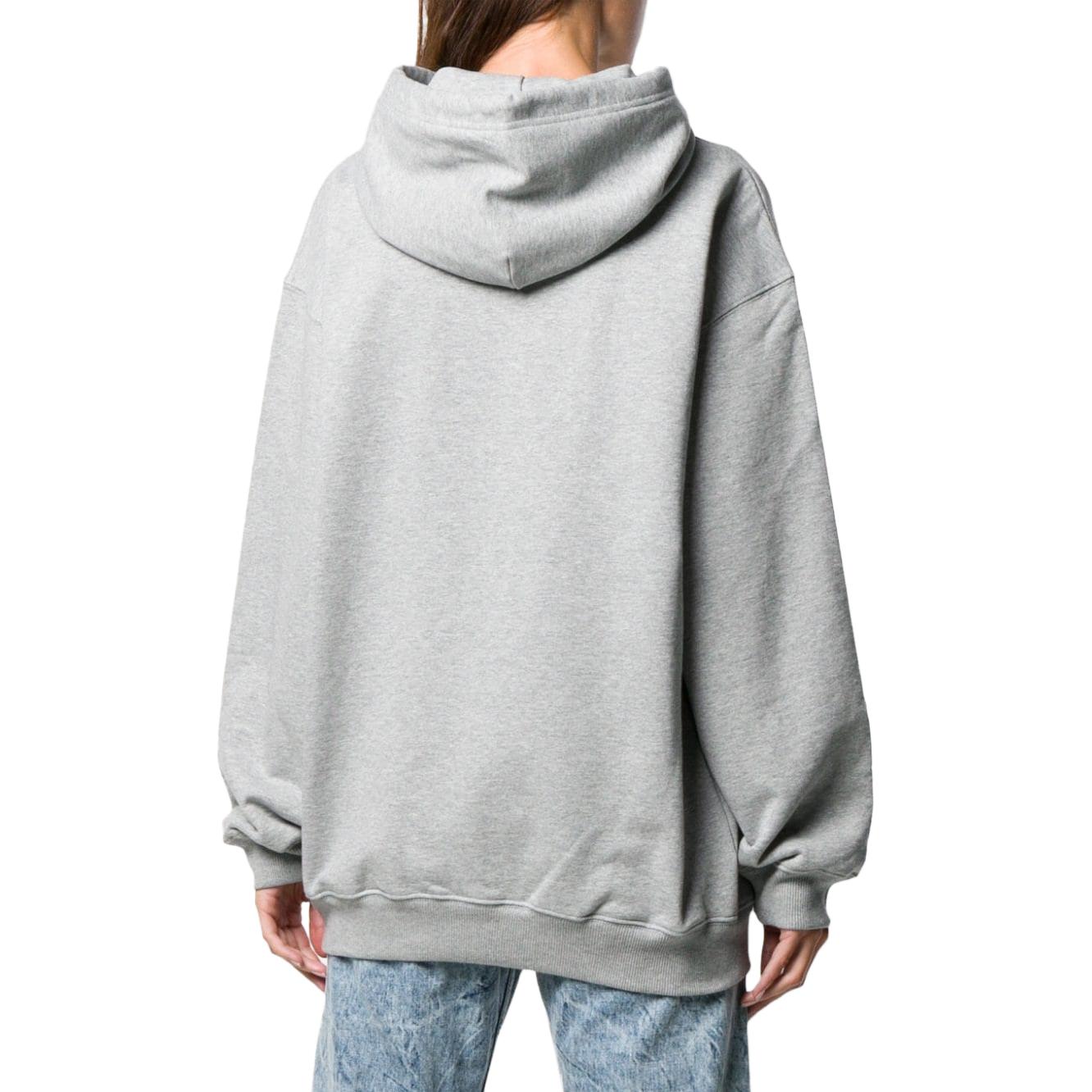 (Women) Balenciaga  Gray Loose Fit Hoodie with Logo Print and Drawstring. 570798TFV751300 圖 4