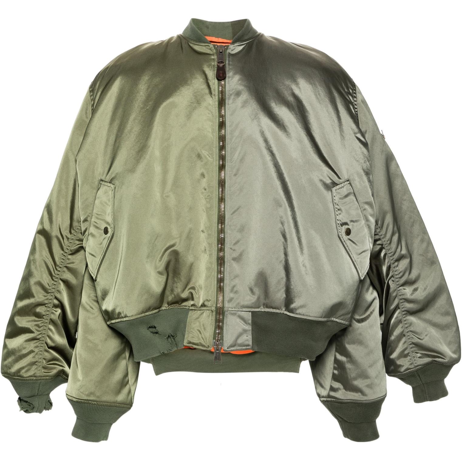 (Women) Balenciaga  Green Relaxed Fit Zip-Up Jacket 790763TYD31