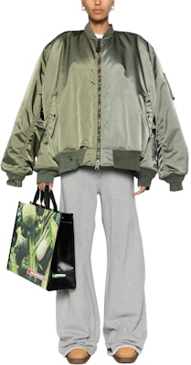 (W) Balenciaga Hijau Jaket Zip-Up Fit Santai 790763TYD31 Shop (W) Balenciaga Hijau Jaket Zip-Up Fit Santai 790763TYD31