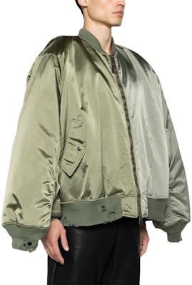 (W) Balenciaga Hijau Jaket Zip-Up Fit Santai 790763TYD31 Details for (W) Balenciaga Hijau Jaket Zip-Up Fit Santai 790763TYD31