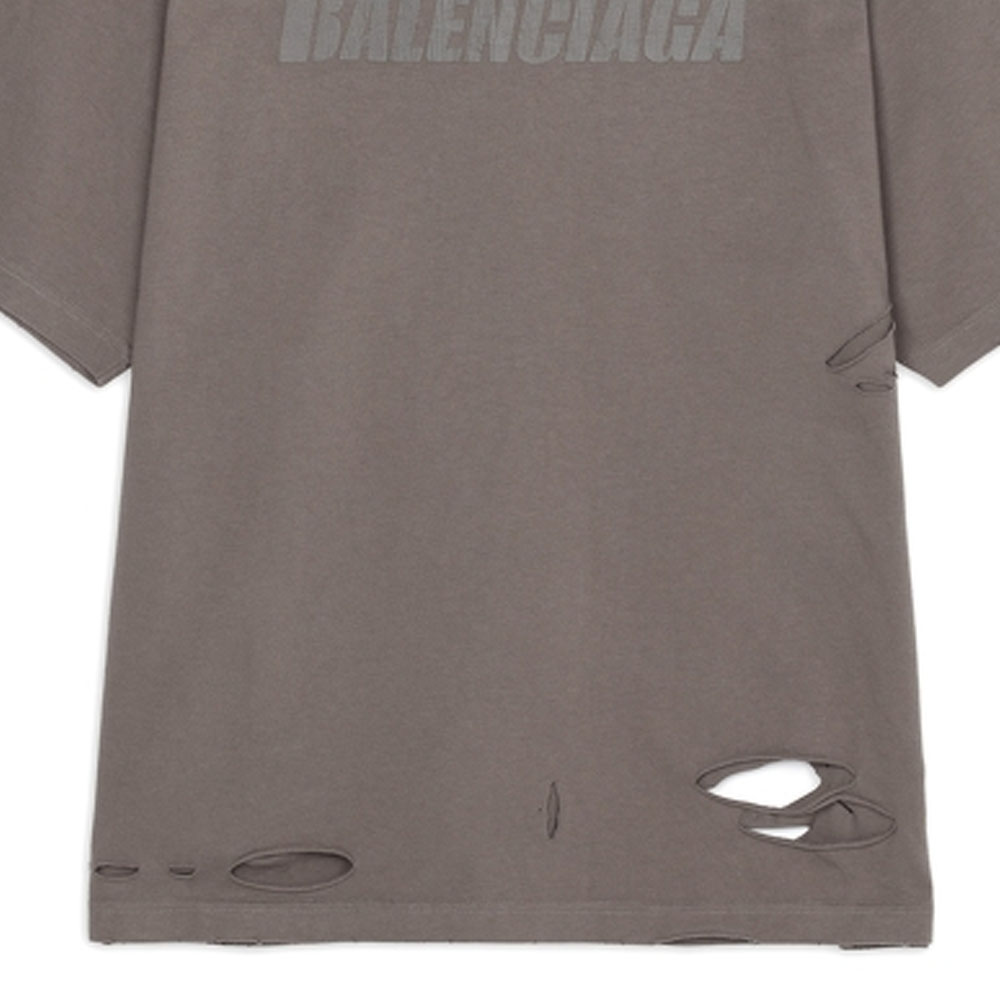 (Women) Balenciaga  Grey Logo Print T-Shirt FW22 Casual Fit. 651795TKVB80718 圖 6