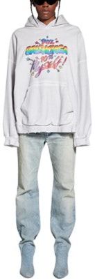 (W) Balenciaga Kelabu Hoodie Oversized dengan Cetakan Huruf Pelbagai Warna. 675003TMVH49012 Shop (W) Balenciaga Kelabu Hoodie Oversized dengan Cetakan Huruf Pelbagai Warna. 675003TMVH49012