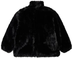 (Women) Balenciaga High-Neck Logo Faux Fur Jacket Black. 768980TPQ231000 (Women) Balenciaga High-Neck Logo Faux Fur Jacket Black. 768980TPQ231000
