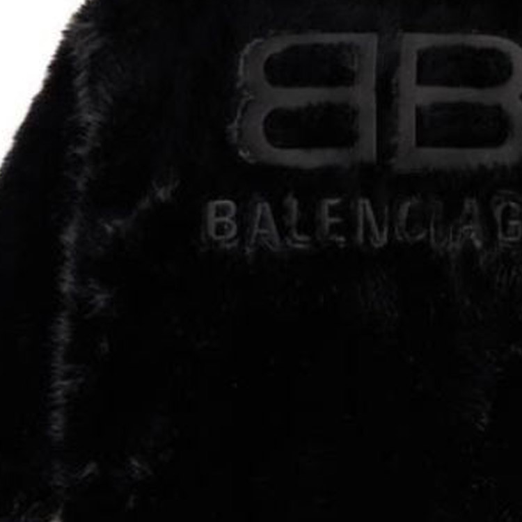 (Women) Balenciaga  High-Neck Logo Faux Fur Jacket Black. 768980TPQ231000 圖 5