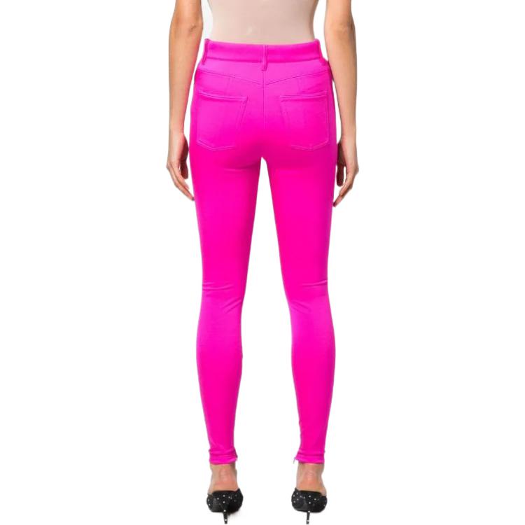 Shop (W) 발렌시아가 하이웨이스트 슬림핏 핑크 팬츠 지퍼 클로저 704752TVK156840