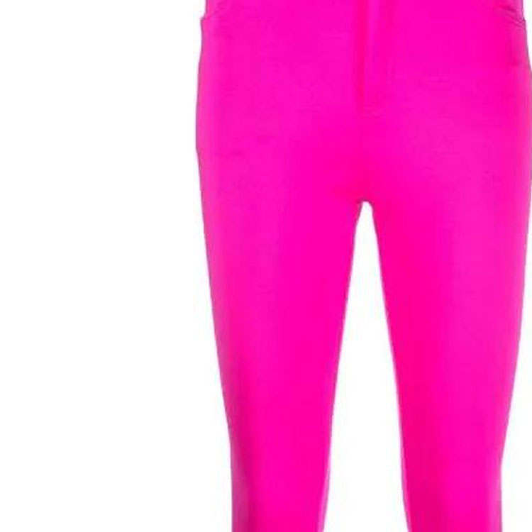 Sizing (W) 발렌시아가 하이웨이스트 슬림핏 핑크 팬츠 지퍼 클로저 704752TVK156840