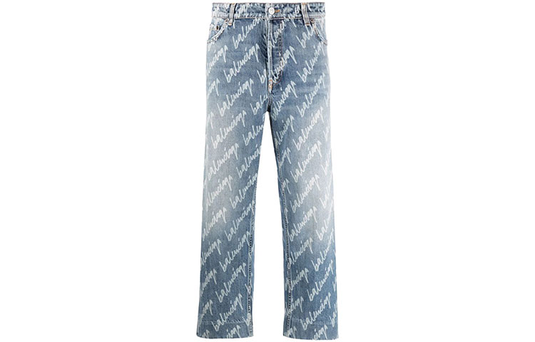 (Women) Balenciaga  High-Waisted Ankle Jeans Blue 600235TJW904200