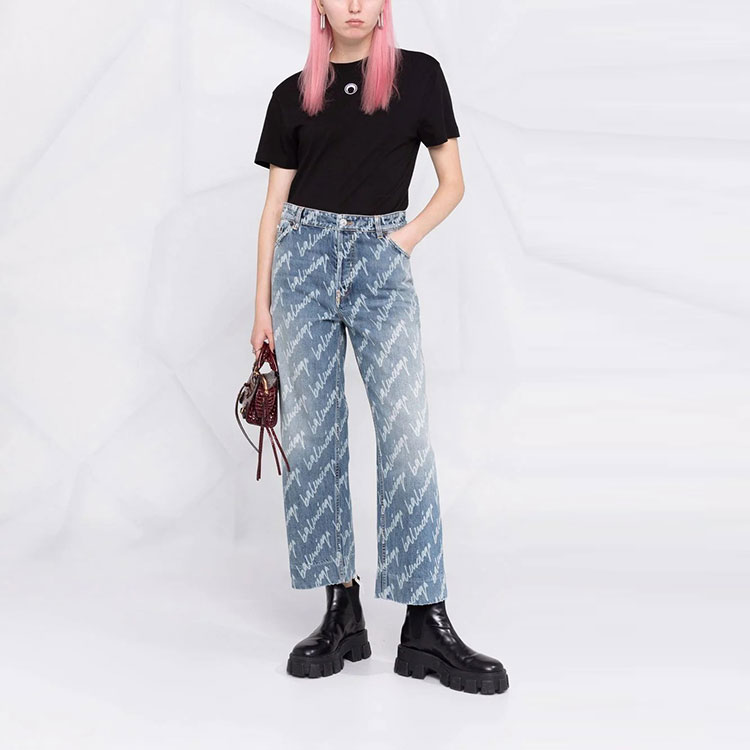 Lookbook (W) バレンシアガ ハイウエスト アンクルジーンズ ブルー 600235TJW904200