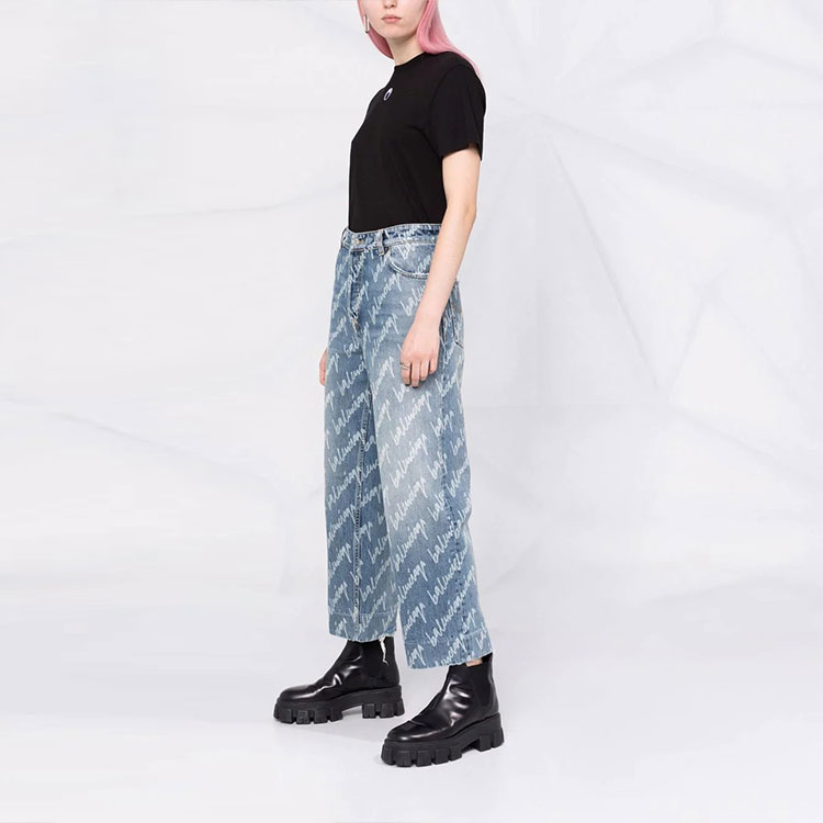 Purchase (W) バレンシアガ ハイウエスト アンクルジーンズ ブルー 600235TJW904200