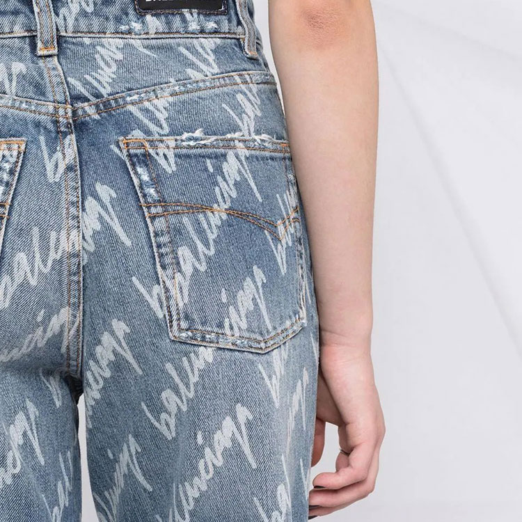 Sizing (W) バレンシアガ ハイウエスト アンクルジーンズ ブルー 600235TJW904200