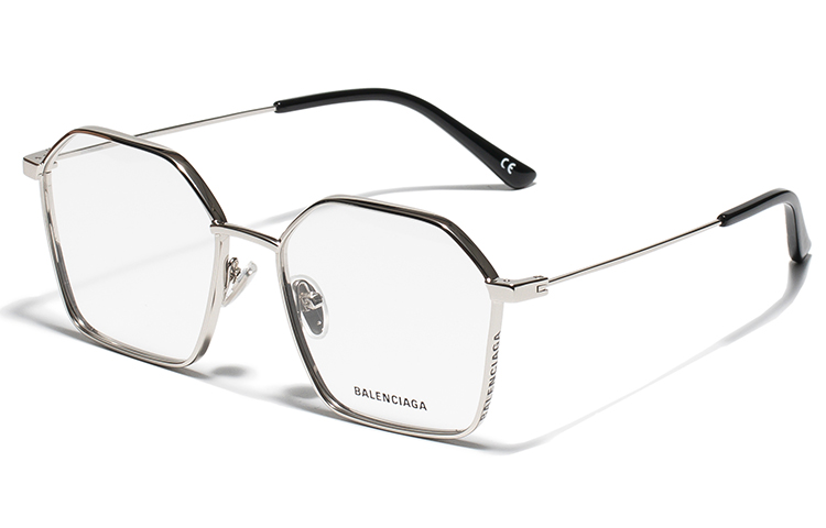 (Women) Balenciaga  Irregular Black Lens Metal Frame Optical Glasses BB0198O-003