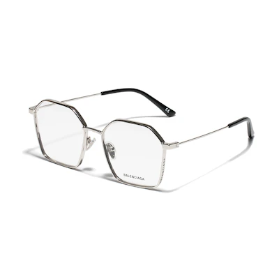 (Women) Balenciaga Irregular Black Lens Metal Frame Optical Glasses BB0198O-003