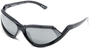 (Women) Balenciaga Irregular Black Sunglasses with Logo Print Temples. BB0289S (Women) Balenciaga Irregular Black Sunglasses with Logo Print Temples. BB0289S