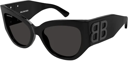 (Women) Balenciaga Irregular Black Sunglasses with Logo, Recycled Acetate. BB0322S001 (Women) Balenciaga Irregular Black Sunglasses with Logo, Recycled Acetate. BB0322S001