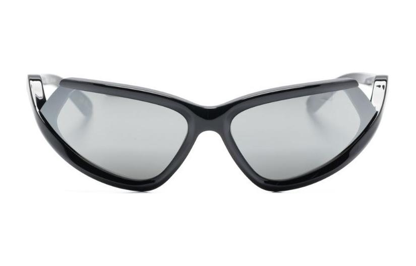 Lookbook (W) Balenciaga Cermin Mata Hitam Tidak Sekata dengan Logo di Tangkai. BB0289S