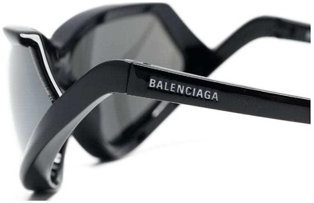 (W) Balenciaga Cermin Mata Hitam Tidak Sekata dengan Logo di Tangkai. BB0289S Shop (W) Balenciaga Cermin Mata Hitam Tidak Sekata dengan Logo di Tangkai. BB0289S